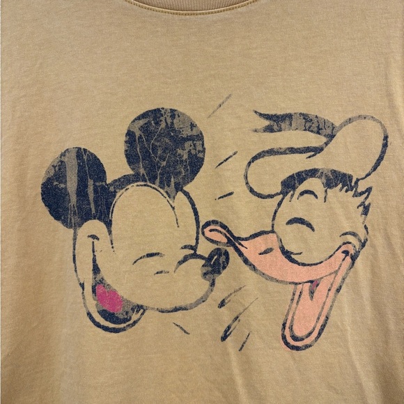 Disney Men's Mustard Graphic Tee Mickey & Donald | Large - Picture 3 of 8